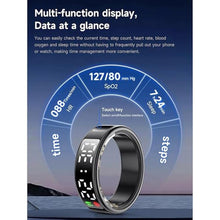 Load image into Gallery viewer, Yoidesu Smart Ring with LED Display Screen, Health Tracker Fitness Ring with APP, Compatible with iOS Android, IP68 Water Proof, Multiple Sports Modes, Heart Rate Sleep Tracker Pedometer

