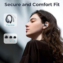 Load image into Gallery viewer, occiam Wireless Earbuds Bluetooth 5.3 Sport Headphonese with LED Charging Case, 90H Playback Sweatproof Over Ear Running Ear Buds with Earhooks Workout Earphones for iOS Android,Black
