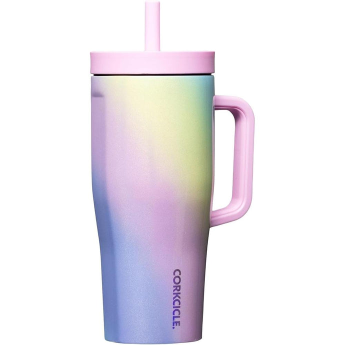 Corkcicle Cruiser Insulated Tumbler with Handle & Straw, Rainbow Unicorn, 22 oz – 100% Leakproof Cupholder Friendly Water Bottle Keeps Drinks Cold 20hrs