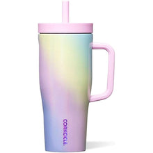 Load image into Gallery viewer, Corkcicle Cruiser Insulated Tumbler with Handle &amp; Straw, Rainbow Unicorn, 22 oz – 100% Leakproof Cupholder Friendly Water Bottle Keeps Drinks Cold 20hrs
