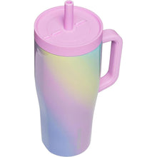 Load image into Gallery viewer, Corkcicle Cruiser Insulated Tumbler with Handle &amp; Straw, Rainbow Unicorn, 22 oz – 100% Leakproof Cupholder Friendly Water Bottle Keeps Drinks Cold 20hrs
