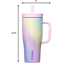 Load image into Gallery viewer, Corkcicle Cruiser Insulated Tumbler with Handle &amp; Straw, Rainbow Unicorn, 22 oz – 100% Leakproof Cupholder Friendly Water Bottle Keeps Drinks Cold 20hrs
