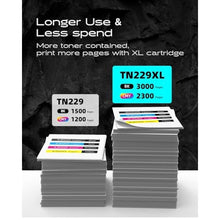 Load image into Gallery viewer, TN229XL 229XL Toner Cartridges for MFC-L3780CDW HL-3280CDW Compatible Replacement with Brother TN229XL TN-229XL TN-229 TN229 Work with MFC-L3720CDW HL-L3220CDW HL-L3300CDW Printers (4 Pack, Bk/C/M/Y)
