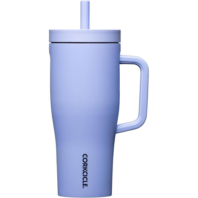 Corkcicle Cruiser Insulated Tumbler with Handle & Straw, Periwinkle, 22 oz – 100% Leakproof Cupholder Friendly Water Bottle Keeps Drinks Cold 20hrs