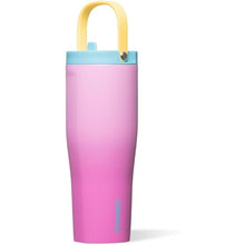 Load image into Gallery viewer, Corkcicle Go Cup XL Insulated Tumbler with Lid and Straw, Pink Pop, 30 oz – Reusable Water Bottle Keeps Beverages Cold for 12hrs – Cupholder Friendly Tumbler, Leak-Proof Design
