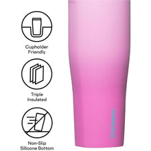 Load image into Gallery viewer, Corkcicle Go Cup XL Insulated Tumbler with Lid and Straw, Pink Pop, 30 oz – Reusable Water Bottle Keeps Beverages Cold for 12hrs – Cupholder Friendly Tumbler, Leak-Proof Design
