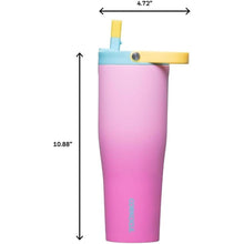 Load image into Gallery viewer, Corkcicle Go Cup XL Insulated Tumbler with Lid and Straw, Pink Pop, 30 oz – Reusable Water Bottle Keeps Beverages Cold for 12hrs – Cupholder Friendly Tumbler, Leak-Proof Design
