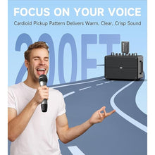 Load image into Gallery viewer, Wireless Microphones, Wireless Microphone with One-to-One Chip Connection, 40H Duration, 200 FT Distance Receiving, Semi-Metallic tube Microphone for Singing, Video Recording, YouTube, Home Party
