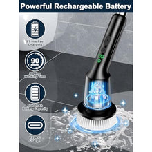 Load image into Gallery viewer, Electric Spin Scrubber for Cleaning Bathroom, Shower Scrubber Cordless Cleaning Brush with IPX7 Waterproof &amp; 2 Speed, 5 in 1 Cleaning Brush Cleaning Supplies for Shower Tub Kitchen Tile Toilet Black
