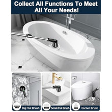 Load image into Gallery viewer, Electric Spin Scrubber for Cleaning Bathroom, Shower Scrubber Cordless Cleaning Brush with IPX7 Waterproof &amp; 2 Speed, 5 in 1 Cleaning Brush Cleaning Supplies for Shower Tub Kitchen Tile Toilet Black
