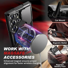 Load image into Gallery viewer, TONGATE Magnetic Stand for Samsung Galaxy S25 Ultra Case with Privacy Screen Protector, [Compatible with Magsafe] [Military Drop Protection] S25 Ultra Case with Camera Cover &amp; Belt Clip, Black Privacy
