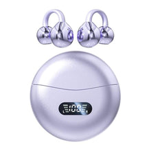 Load image into Gallery viewer, Piluyaa Clip-on Earbuds,Open Ear Earbuds Wireless Bluetooth 5.4, Lightweight Open Ear Headphones with C-Shaped Bridge,Slim Hook,60H Battery,Waterproof,for Glasses Wearers and Workouts (Purple)

