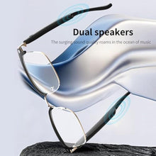 Load image into Gallery viewer, Harlafou Bluetooth Audio Smart Glasses, Photochromic Sunglasses Blue Light for Men and Women,Open Ear Sound Mic &amp; Speakers, Magnetic Charging, Color-Changing Polarized Sunglasses Lenses (White)
