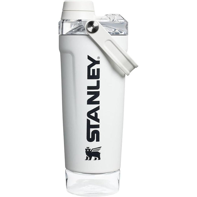 Stanley Activate Shaker Bottle 20 oz | Leakproof Insulated Stainless Steel Shaker Cup | Base Storage and Twist On Fast Flow Lid | Protein Shakes and Pre Workout Powder | BPA-Free | Chalk