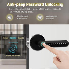 Load image into Gallery viewer, Smart Door Knob Lock - 5-in-1 Keyless Entry with Fingerprint, Keypad, APP Control, IC Cards &amp; Backup Keys | Wood Door Compatible for Bedroom, Office, Apartment
