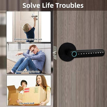 Load image into Gallery viewer, Smart Door Knob Lock - 5-in-1 Keyless Entry with Fingerprint, Keypad, APP Control, IC Cards &amp; Backup Keys | Wood Door Compatible for Bedroom, Office, Apartment

