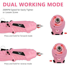 Load image into Gallery viewer, 47 in 1 Electric Screwdriver Cordless Rechargeable Pink Small Power Drill Set 3.6V Li-ion 3.5N·m Max Torque Electric Rotatable with Case LED Light for Women Home Office DIY Tools
