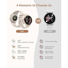 Load image into Gallery viewer, Smart Watches for Women, 42mm Smart Watch with 400+ Watch Face, 70+ Sport Modes, 24/7 Heart Rate, Sleep Monitor, Answer/Make Calls, Waterproof Activity Fitness Tracker for Android &amp; iPhone (Gray)
