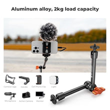 Load image into Gallery viewer, K&amp;F Concept 9.8&quot; Magic Arm Clamp Kit with 1/4&quot; &amp; 3/8&quot; Thread Screw 360° Ball Heads Articulating Magic Arm Camera Mount for Monitor, Flash, LED Light, Microphone, Camera Cage, Action Camera
