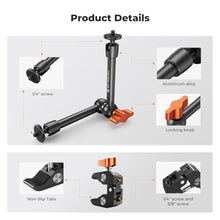 Load image into Gallery viewer, K&amp;F Concept 9.8&quot; Magic Arm Clamp Kit with 1/4&quot; &amp; 3/8&quot; Thread Screw 360° Ball Heads Articulating Magic Arm Camera Mount for Monitor, Flash, LED Light, Microphone, Camera Cage, Action Camera
