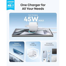 Load image into Gallery viewer, Anker Nano 45W Type C Charger Fast Charging, Compact and Foldable Plug USB C Charger Block for Samsung Galaxy S25 Ultra/S24 Series, iPhone 16 Series, MacBook, Pixel 9, iPad (White)
