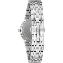 Load image into Gallery viewer, Bulova Ladies' Modern Stainless Steel 3-Hand Quartz Watch, Black Dial Style: 96L299
