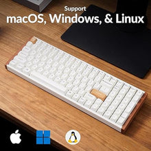 Load image into Gallery viewer, Keychron K4 HE 96% Wireless RGB Hall Effect Keyboard, Gateron Double-Rail Magnetic Switch, Rapid Trigger &amp; Adjustable Actuation, QMK, 2.4GHz &amp; BT 5.2, for Mac/Windows/Linux, Aluminum-Wood Frame, White
