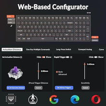 Load image into Gallery viewer, Keychron K4 HE 96% Wireless RGB Hall Effect Keyboard, Gateron Double-Rail Magnetic Switch, Rapid Trigger &amp; Adjustable Actuation, QMK, 2.4GHz &amp; BT 5.2, for Mac/Windows/Linux, Aluminum-Wood Frame, Black
