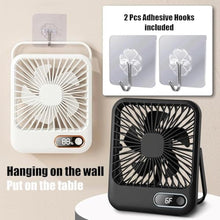 Load image into Gallery viewer, Feeniupin USB Rechargeable Portable Travel Fan with 4000mAh Battery Desk Fan 6.5" Personal Fan 180°Foldable 6 Speeds 6-Hour Timer &amp; Digital Display?Ideal Gifts for Office Home Camping
