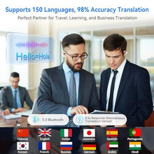 Load image into Gallery viewer, AI Language Translation Earbuds,3-in-1 Real-Time Translator for 150 Languages &amp; Accents, Noise Canceling Traductor, Fit with iOS &amp; Android,Translating Device for Travel, Business-Deep White
