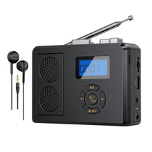 Load image into Gallery viewer, Portable Cassette Tape Player, FM Radio/USB Player/MP3 Digital Converter, Built-in Dual Stereo Speaker &amp; Rechargeable Battery, LCD Display with Headphone Jack
