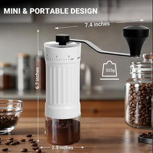 Load image into Gallery viewer, Mini Manual Coffee Grinder with 40 Adjustable Settings, Portable Hand Coffee Bean Mill with 30g Capacity, Conical Burr Coffee Grinder with Crank for Travel, Camping, Office, Espresso, Pour Over, etc
