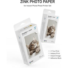 Load image into Gallery viewer, Liene x TELESIN° Zink Photo Paper 2x3? 50 Sheets, Liene Photo Printer Paper w/Adhesive Back, Waterproof, Smudge Proof, Tear Proof, Instant Photo Paper Compatible w/Liene 2x3? Photo Printer Scrapbook
