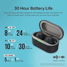 Load image into Gallery viewer, LG xboom Buds by will.i.am, xboom Signature Sound by will.i.am with Graphene Drivers, 3 Mic Active Noise Cancellation, Up to 30 Hours of Battery, IPX4 Water Resistant, Black
