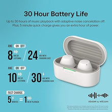 Load image into Gallery viewer, LG xboom Buds by will.i.am, xboom Signature Sound by will.i.am with Graphene Drivers, 3 Mic Active Noise Cancellation, Up to 30 Hours of Battery, IPX4 Water Resistant, White
