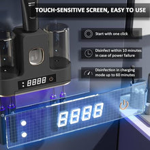 Load image into Gallery viewer, Toothbrush Holders for Bathrooms with Air-Drying, Toothbrush Sanitizer Holder with Smart Countdown LED Screen, 2 Cups Electric Toothbrush Holders Wall Mounted with Toothpaste Dispenser
