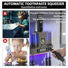 Load image into Gallery viewer, Toothbrush Holders for Bathrooms with Air-Drying, Toothbrush Sanitizer Holder with Smart Countdown LED Screen, 2 Cups Electric Toothbrush Holders Wall Mounted with Toothpaste Dispenser
