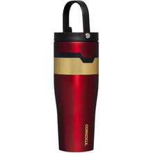 Load image into Gallery viewer, Corkcicle x Marvel Iron Man Go Cup XL Insulated Tumbler with Lid and Straw, 30 oz – Reusable Water Bottle Keeps Beverages Cold for 12hrs – Cupholder Friendly Tumbler, Leak-Proof Design
