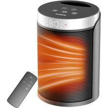 Load image into Gallery viewer, Space Heater, AUBKN Small Portable Electric Heaters for Indoor Use with Thermostat and Remote,12H Timer, 5 Mode, 1500W PTC Ceramic Fast Safety Heat for Office Bedroom Home
