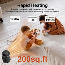 Load image into Gallery viewer, Space Heater, AUBKN Small Portable Electric Heaters for Indoor Use with Thermostat and Remote,12H Timer, 5 Mode, 1500W PTC Ceramic Fast Safety Heat for Office Bedroom Home
