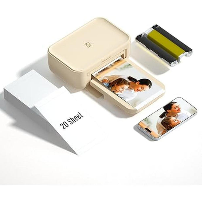 HPRT CP4100 Photo Printer - Plus 4x6 Instant Photo Printer, 20 Sheets & Cartridge Bundle - Wireless, Wi-Fi, Premium Dye Sublimation - 300 DPI Display Resolution - Editing App for Fun, Creative Photos