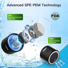 Load image into Gallery viewer, Hydrogen Water Bottle Generator, 1400ppb Portable Water Ionizer Machine with SPE/PEM Technology in 3-Minute Electrolysis, Rechargeable Hydrogen Rich Glass Cup for Home Office Travel &amp; Fitness, Black
