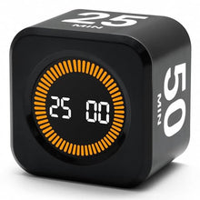 Load image into Gallery viewer, Exlliy Rotating Productivity Timer 5, 25, 10, 50 Minutes Preset, Desk Cube w/Gravity Sensor for ADHD, Mute Functions, Ideal for Work, Study, Kitchen, Back to School (1, Black)
