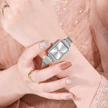Load image into Gallery viewer, Taxau Silver Square Watches for Women White Dial Mesh Bracelet Rectangular Watch Dainty Exquisite Stainless Steel Waterproof Dress Ladies Watch Reloj para Mujer
