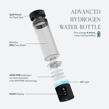 Load image into Gallery viewer, Hydrogen Water Bottle Generator, up to 6000 PPB with SPE/PEM Technology Hydrogen Bottle, Portable, Rechargeable Hydrogen Generator, Long Lasting Battery

