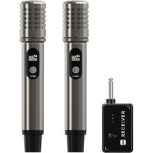Load image into Gallery viewer, Wireless Microphones, Microphone with One-to-One Chip Connection and Rechargeable Receiver, Metal Dynamic Mic Head, 40H Duration, 200FT Range Receiving, Less Latency Microphone for Singing
