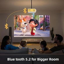 Load image into Gallery viewer, KSAN Mini Projector, Projector with WiFi and Bluetooth, Portable Movie Projector for Outdoor use, Built-in Speaker, 1080P Support Small Bedroom Video Projectors Compatible with Phone /TV Stick /PC
