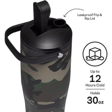Load image into Gallery viewer, Corkcicle Stainless Steel Protein Shaker with Leakproof Lid, 30oz - Woodland Camo
