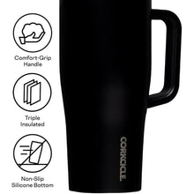 Load image into Gallery viewer, Corkcicle 22oz Insulated Cruiser Tumbler with Handle &amp; Straw - Matte Black
