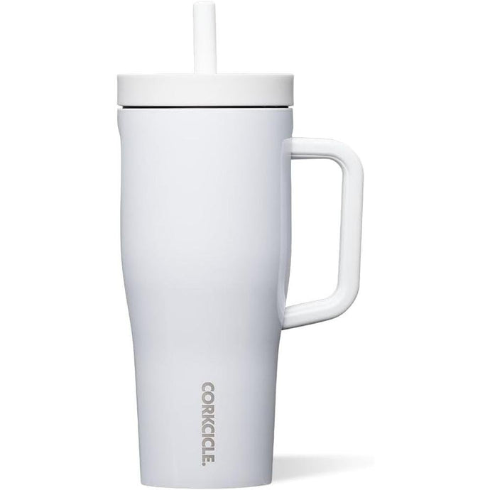 Corkcicle 22oz Insulated Cruiser Tumbler with Handle & Straw - Gloss White